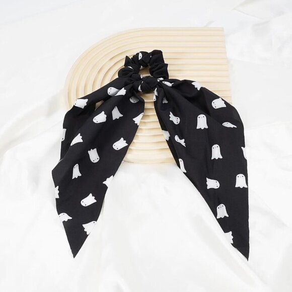 Halloween Hair Scrunchies Set 4 Soft Elastic Hair Ties for Women Festive Accesso main image 5